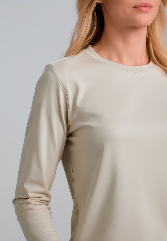 В Беларуси Женский лонгслив , цвет серо-бежевый
