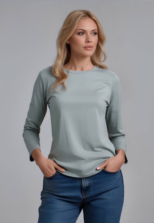 Фаберлик Женский лонгслив , цвет серо-зеленый