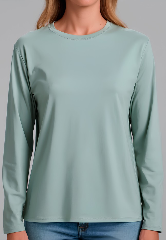 В Беларуси Женский лонгслив , цвет серо-зеленый