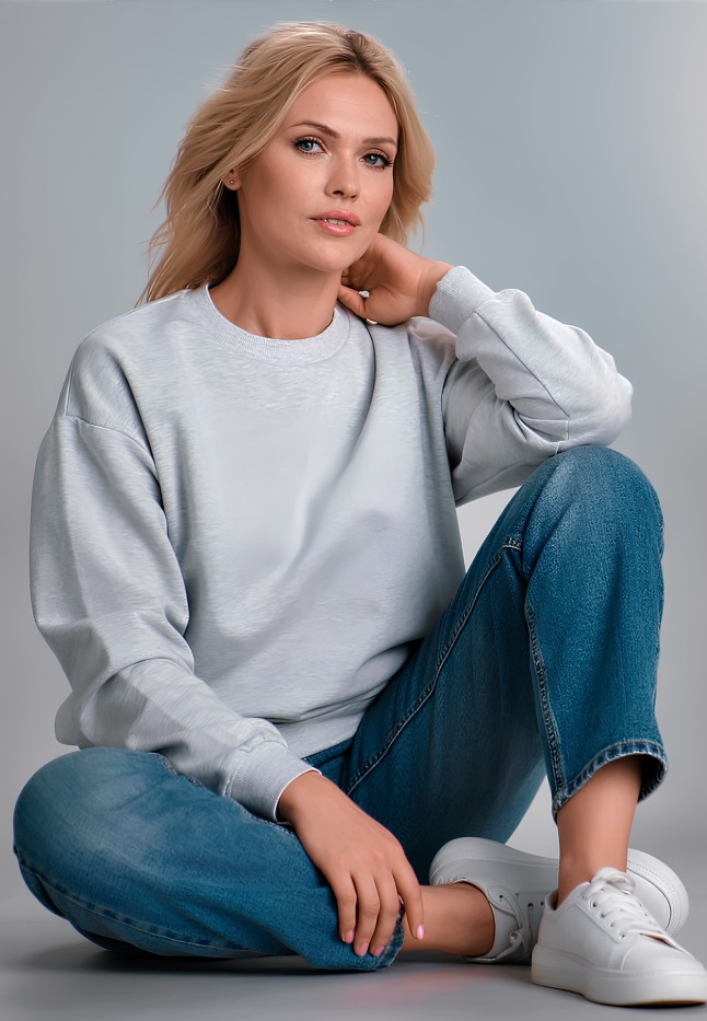 Купить Женский свитшот, цвет светло-серый меланж