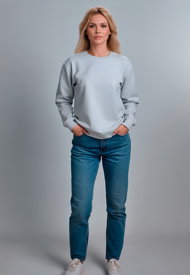 Заказать Женский свитшот, цвет светло-серый меланж