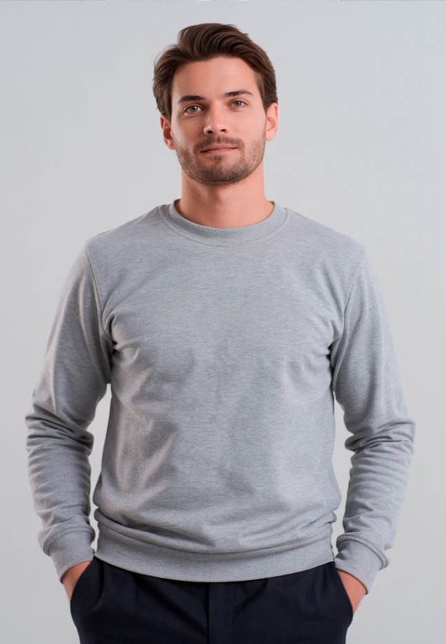 Купить Мужской свитшот, цвет светло-серый меланж