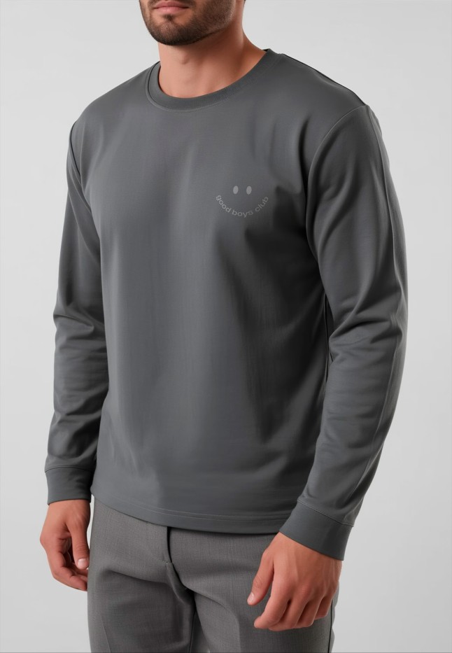 Заказать Мужской свитшот-лонгслив с принтом «Good Boys Club», цвет графит