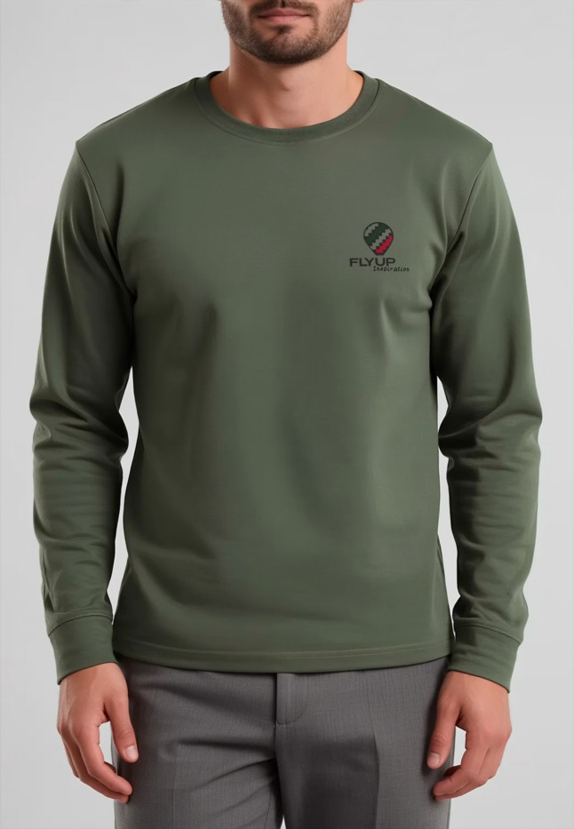 Фаберлик Мужской свитшот-лонгслив с принтом «Fly Up», цвет хаки