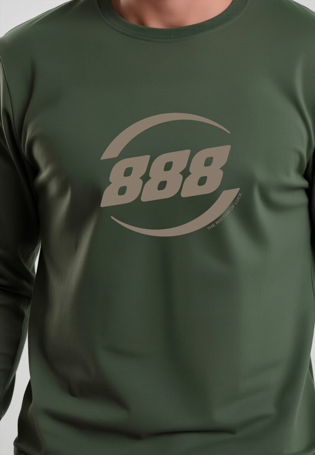 Фаберлик Мужской свитшот-лонгслив с принтом «888», цвет хаки