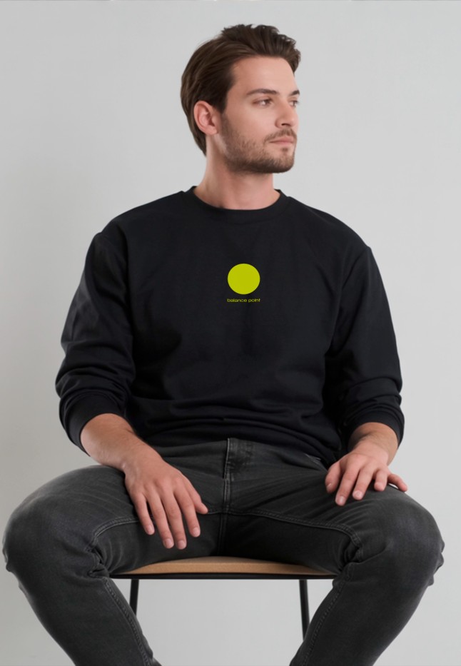 Заказать Мужской свитшот с принтом «Balance Point», цвет черный