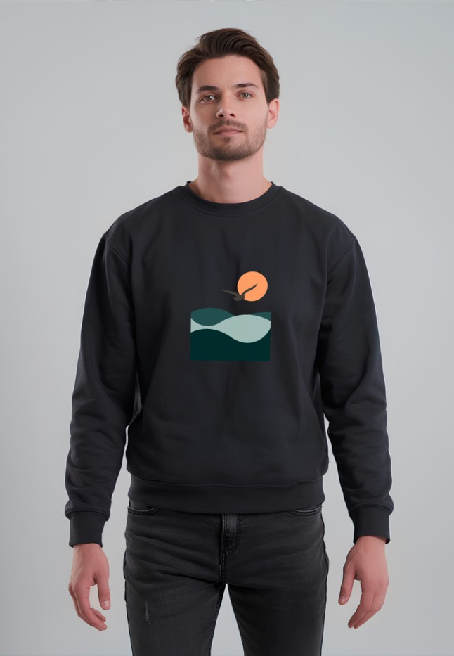 Фаберлик Мужской свитшот с принтом «Silent Flight», цвет черный