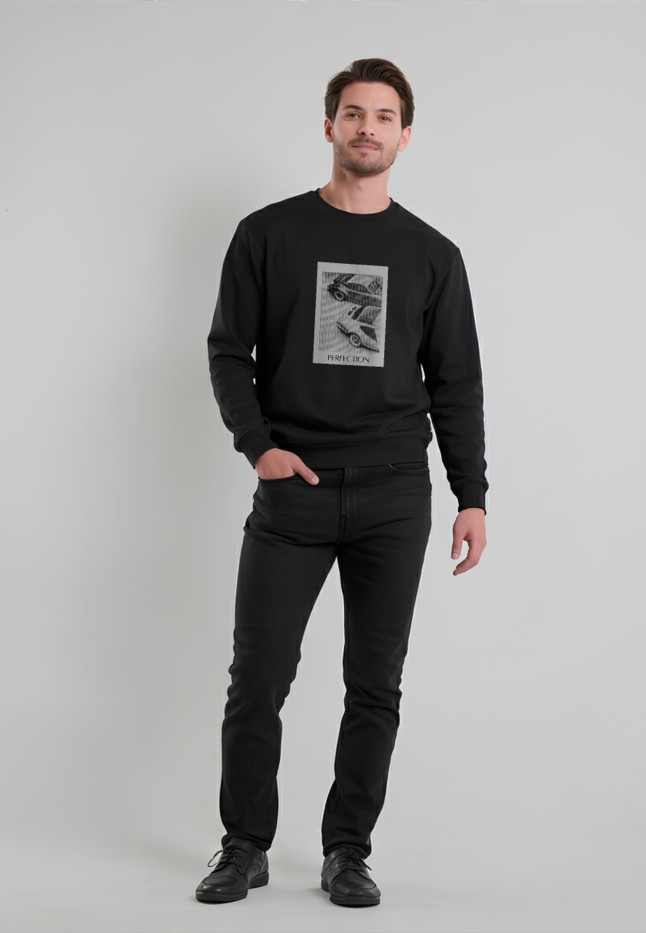 Заказать Мужской свитшот с принтом «Perfection», цвет черный