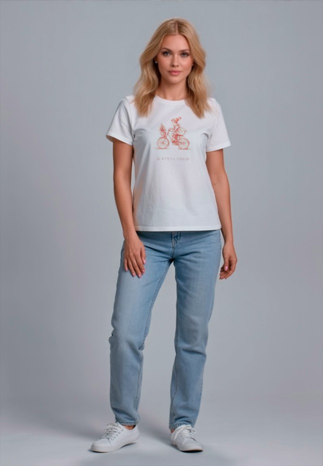 Заказать Футболка с принтом «На встречу к чудесам», цвет белый