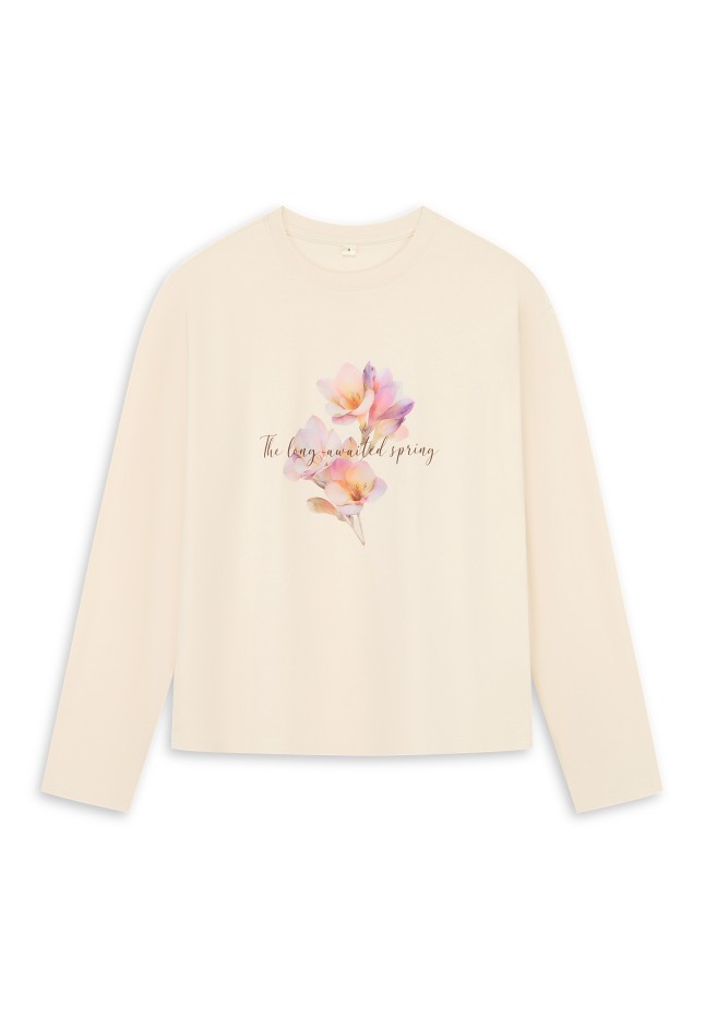 Купить Женский лонгслив, цвет бежевый