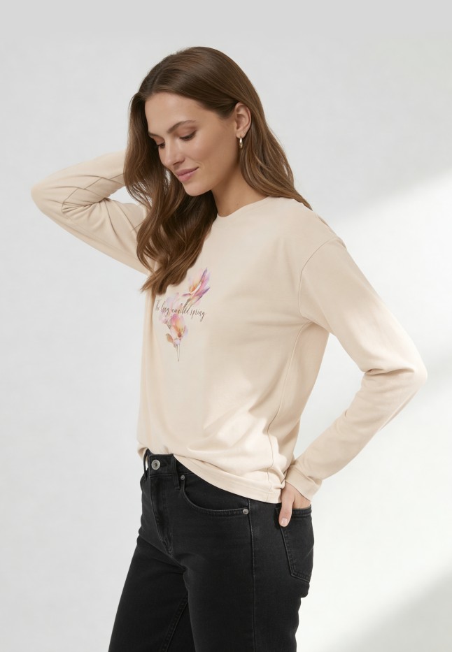 Фаберлик Женский лонгслив, цвет бежевый