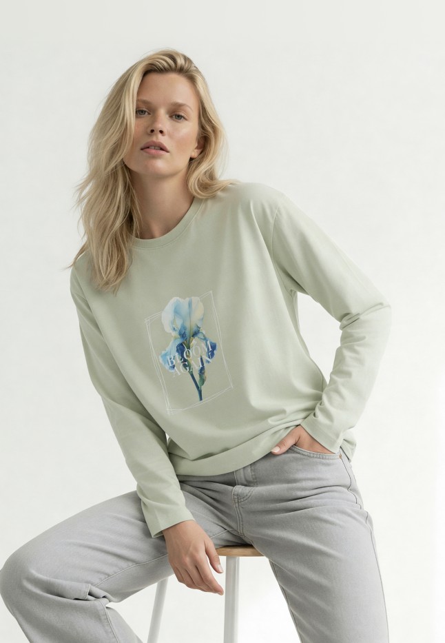 Фаберлик Женский лонгслив, цвет серая мята