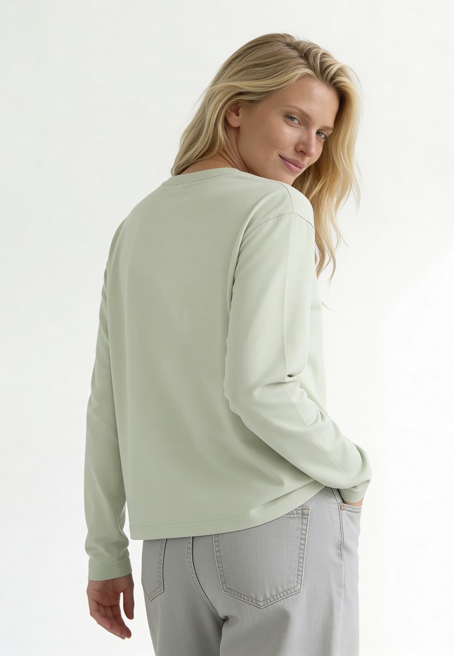 В Беларуси Женский лонгслив, цвет серая мята