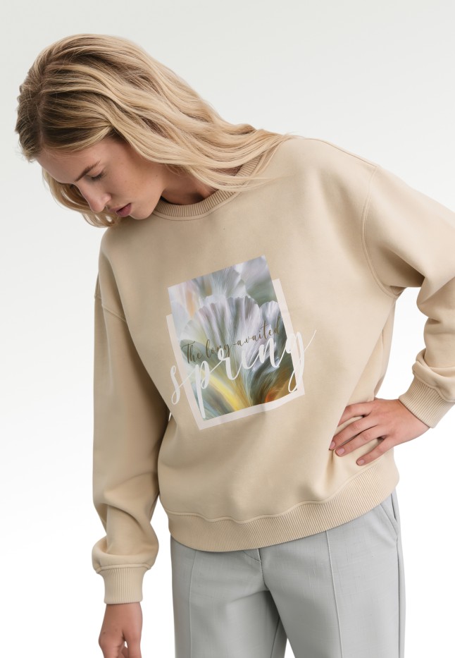 Фото Женский свитшот, цвет бежевый