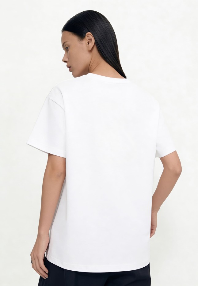Фаберлик Женская футболка оверсайз, цвет белый с принтом «Внутренняя весна»