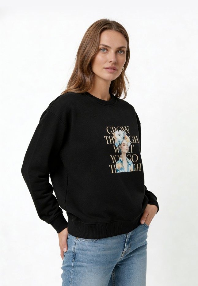 Заказать Женский свитшот, цвет черный