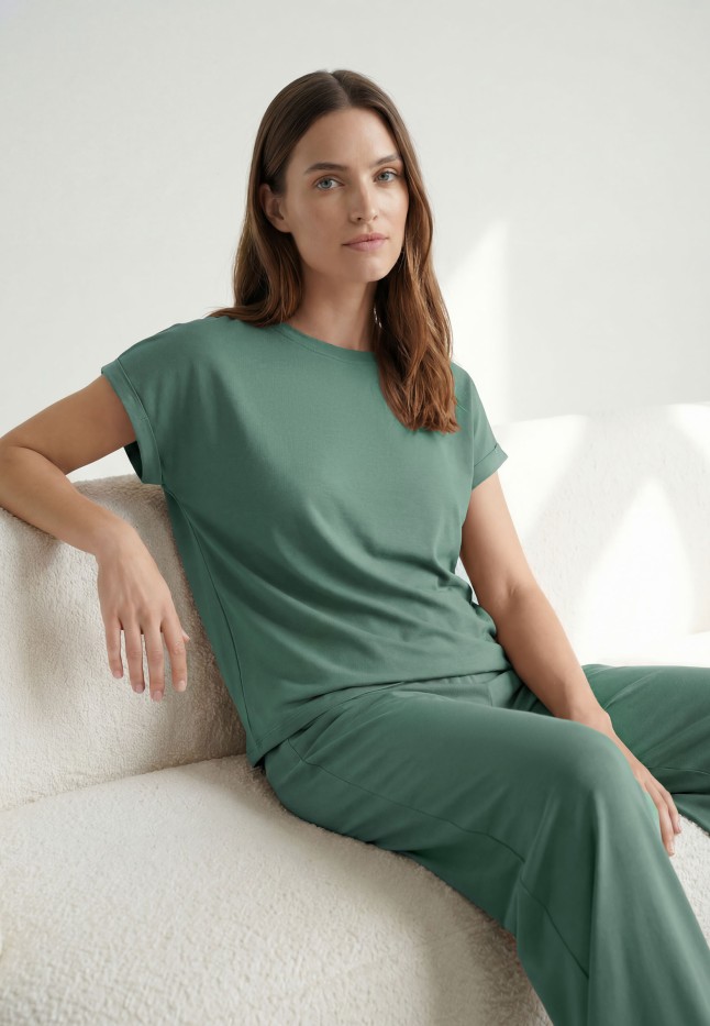 Фото Футболка из вискозы, цвет шалфей