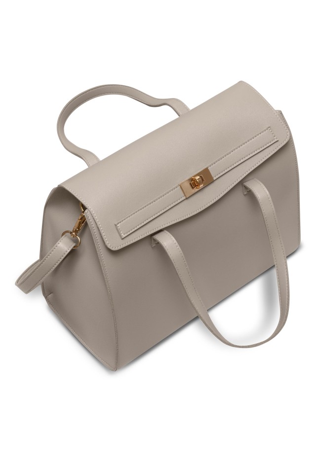 Фото Классическая женская сумка, цвет светло-серый